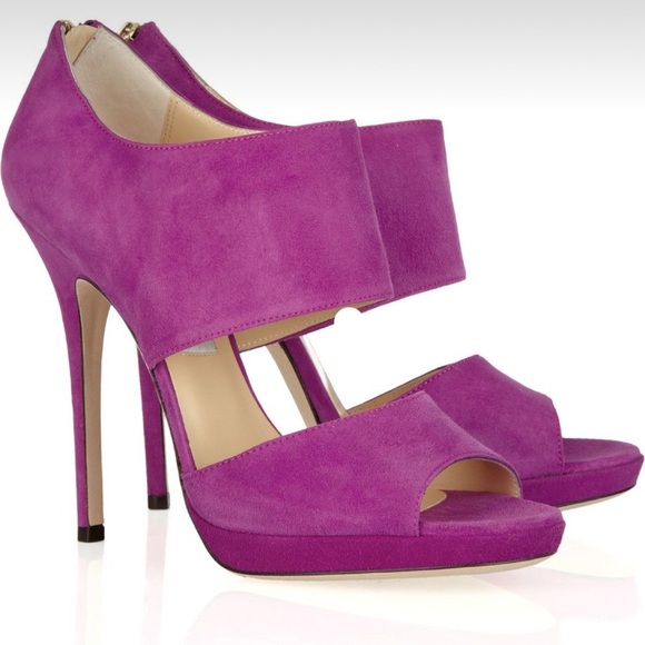 Jimmy Choo Shoes - ✅Jimmy Choo Black Deerskin Suede Private Sandals in Fushia Size 42